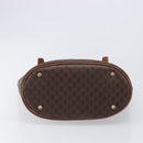 CELINE Macadam Canvas Tote Bag PVC Leather Brown Gold Auth 204214-5