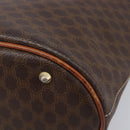 CELINE Macadam Canvas Tote Bag PVC Leather Brown Gold Auth 204214-15
