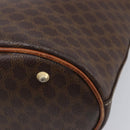 CELINE Macadam Canvas Tote Bag PVC Leather Brown Gold Auth 204214-17