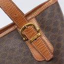 CELINE Macadam Canvas Tote Bag PVC Leather Brown Gold Auth 204214-19