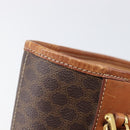 CELINE Macadam Canvas Tote Bag PVC Leather Brown Gold Auth 204214-9