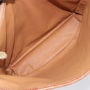 CELINE Macadam Canvas Tote Bag PVC Leather Brown Gold Auth 204214-11