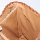 CELINE Macadam Canvas Tote Bag PVC Leather Brown Gold Auth 204214-22