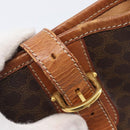 CELINE Macadam Canvas Tote Bag PVC Leather Brown Gold Auth 204214-10