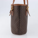 CELINE Macadam Canvas Tote Bag PVC Leather Brown Gold Auth 204214-4