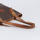 CELINE Macadam Canvas Tote Bag PVC Leather Brown Gold Auth 204214-7