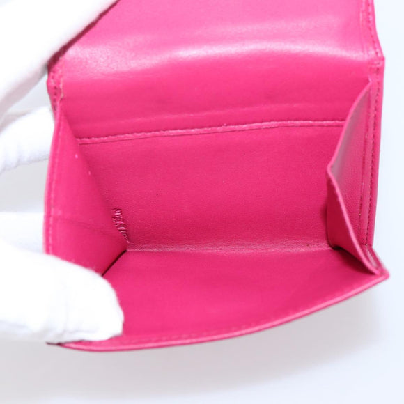 LOEWE Bifold Wallet Leather Pink Gold Auth 204222A