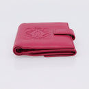 LOEWE Bifold Wallet Leather Pink Gold Auth 204222A-3