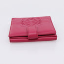 LOEWE Bifold Wallet Leather Pink Gold Auth 204222A-5