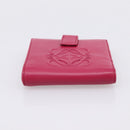 LOEWE Bifold Wallet Leather Pink Gold Auth 204222A-6