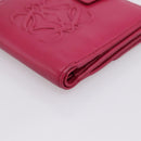 LOEWE Bifold Wallet Leather Pink Gold Auth 204222A-14