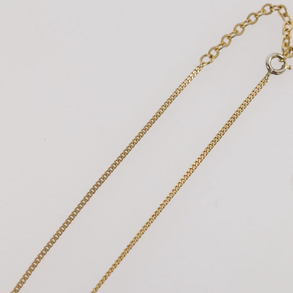 Christian Dior Rhinestone Necklace metal Gold Tone Auth 204224