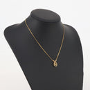 Christian Dior Rhinestone Necklace metal Gold Tone Auth 204224-15