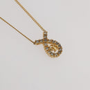 Christian Dior Rhinestone Necklace metal Gold Tone Auth 204224-3
