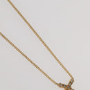 Christian Dior Rhinestone Necklace metal Gold Tone Auth 204224-4