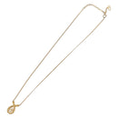 Christian Dior Rhinestone Necklace metal Gold Tone Auth 204224-8