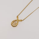 Christian Dior Rhinestone Necklace metal Gold Tone Auth 204224-9