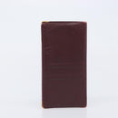 Cartier Must Line Wallet Leather 4 Set Bordeaux Auth 204233-11