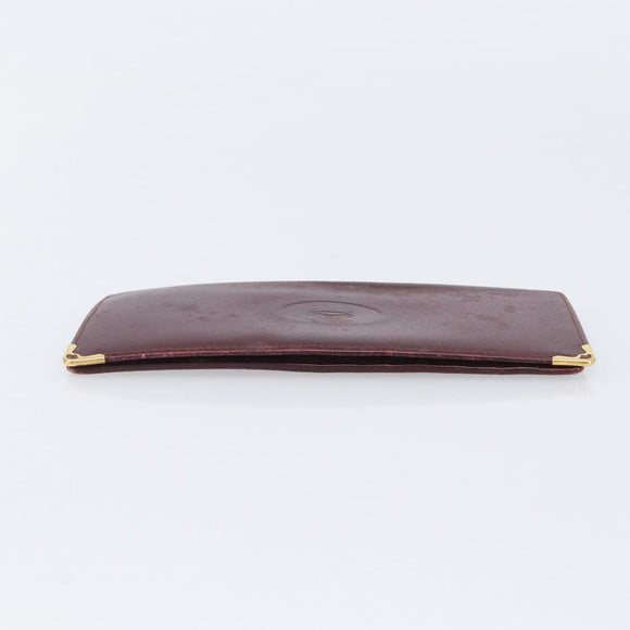 Cartier Must Line Wallet Leather 4 Set Bordeaux Auth 204233
