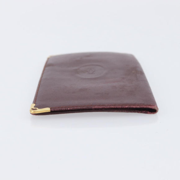 Cartier Must Line Wallet Leather 4 Set Bordeaux Auth 204233