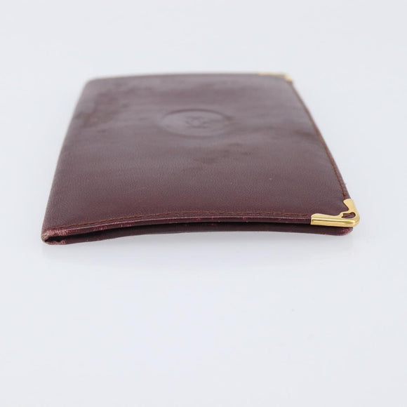 Cartier Must Line Wallet Leather 4 Set Bordeaux Auth 204233