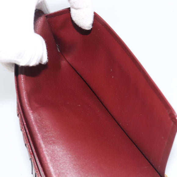 Cartier Must Line Wallet Leather 4 Set Bordeaux Auth 204233
