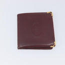Cartier Must Line Wallet Leather 4 Set Bordeaux Auth 204233-19