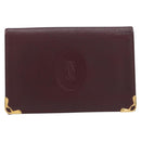 Cartier Must Line Wallet Leather 4 Set Bordeaux Auth 204233-2