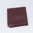 Cartier Must Line Wallet Leather 4 Set Bordeaux Auth 204233-20
