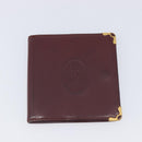 Cartier Must Line Wallet Leather 4 Set Bordeaux Auth 204233-28