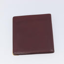 Cartier Must Line Wallet Leather 4 Set Bordeaux Auth 204233-29