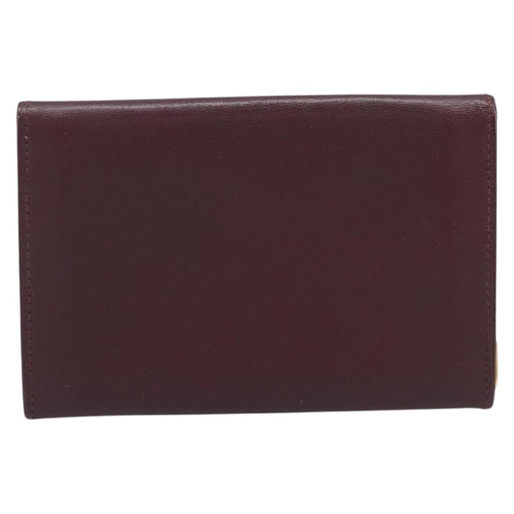 Cartier Must Line Wallet Leather 4 Set Bordeaux Auth 204233