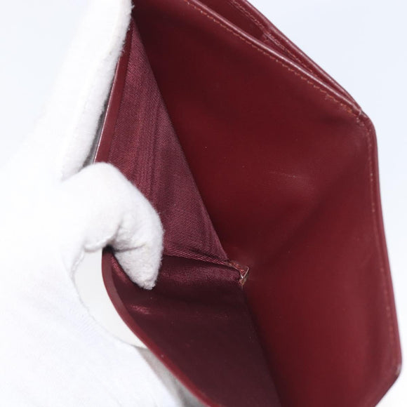 Cartier Must Line Wallet Leather 4 Set Bordeaux Auth 204233