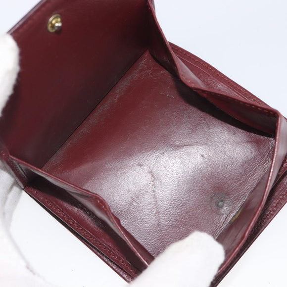 Cartier Must Line Wallet Leather 4 Set Bordeaux Auth 204233