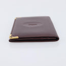 Cartier Must Line Wallet Leather 4 Set Bordeaux Auth 204233-4