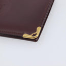 Cartier Must Line Wallet Leather 4 Set Bordeaux Auth 204233-7