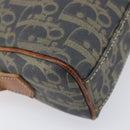 Christian Dior Trotter Canvas Shoulder Bag PVC Green Gold Auth 204234-16