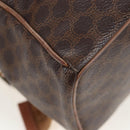 CELINE Macadam Canvas Backpack PVC Leather Brown Gold Auth 204235-15