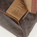 CELINE Macadam Canvas Backpack PVC Leather Brown Gold Auth 204235-18