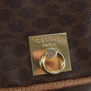 CELINE Macadam Canvas Backpack PVC Leather Brown Gold Auth 204235-19