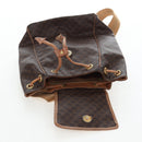 CELINE Macadam Canvas Backpack PVC Leather Brown Gold Auth 204235-20