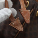 CELINE Macadam Canvas Backpack PVC Leather Brown Gold Auth 204235-24