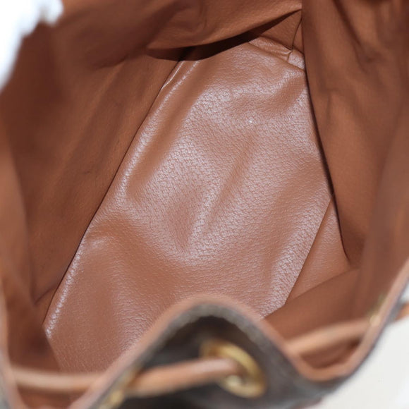 CELINE Macadam Canvas Backpack PVC Leather Brown Gold Auth 204235