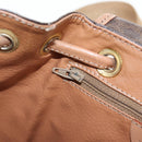 CELINE Macadam Canvas Backpack PVC Leather Brown Gold Auth 204235-29