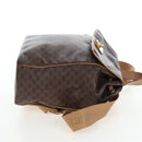 CELINE Macadam Canvas Backpack PVC Leather Brown Gold Auth 204235-7