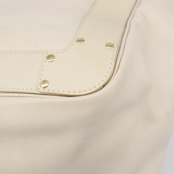 Chloe Eden Small Tote Bag Leather White Gold Auth 204236