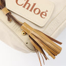 Chloe Eden Small Tote Bag Leather White Gold Auth 204236-18
