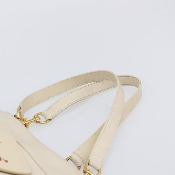 Chloe Eden Small Tote Bag Leather White Gold Auth 204236