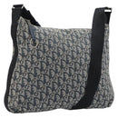 Christian Dior Trotter Canvas Shoulder Bag Navy Silver Auth 204237-1