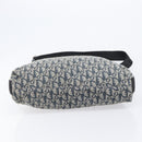 Christian Dior Trotter Canvas Shoulder Bag Navy Silver Auth 204237-13